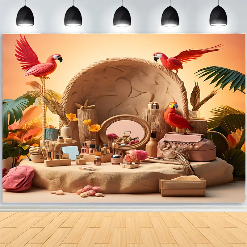 Тропический пляж пальмовый лист гирлянда ракушки фон для фотосъемки реквизит