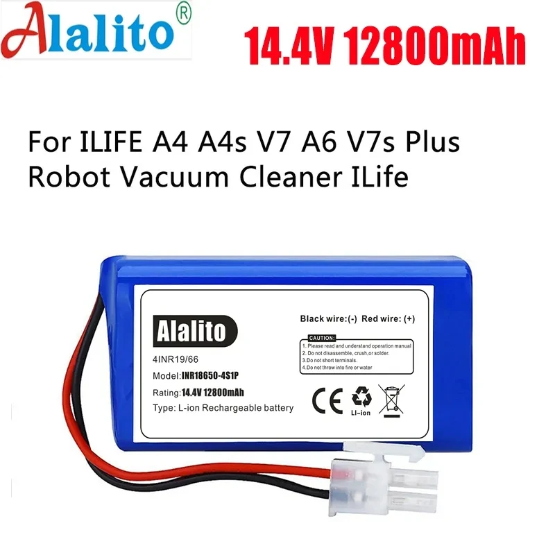 

Новый 14,8 в 12800 мАч 14,4 В 3500 мАч литиевый аккумулятор для робота-пылесоса ILIFE A4 A4s V7 A6 V7s Plus ILife 4S1P с реальной емкостью