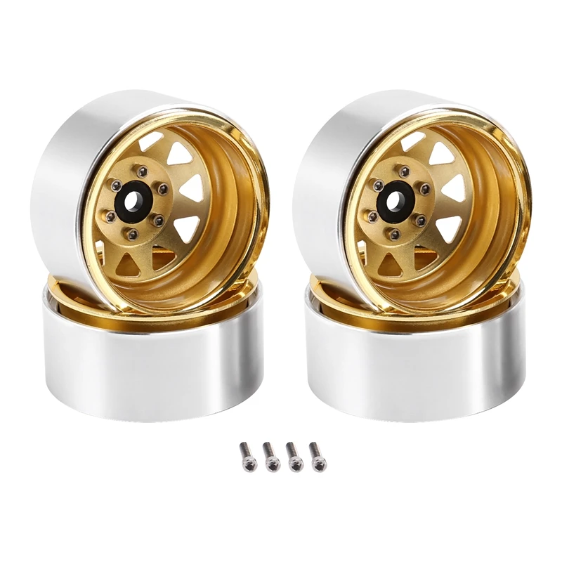 

4PCS Deep Dish Wagon Metal 1.9 Beadlock Wheel Hub Rim For 1/10 RC Crawler Axial SCX10 90046 Traxxas TRX4 RC4WD D90