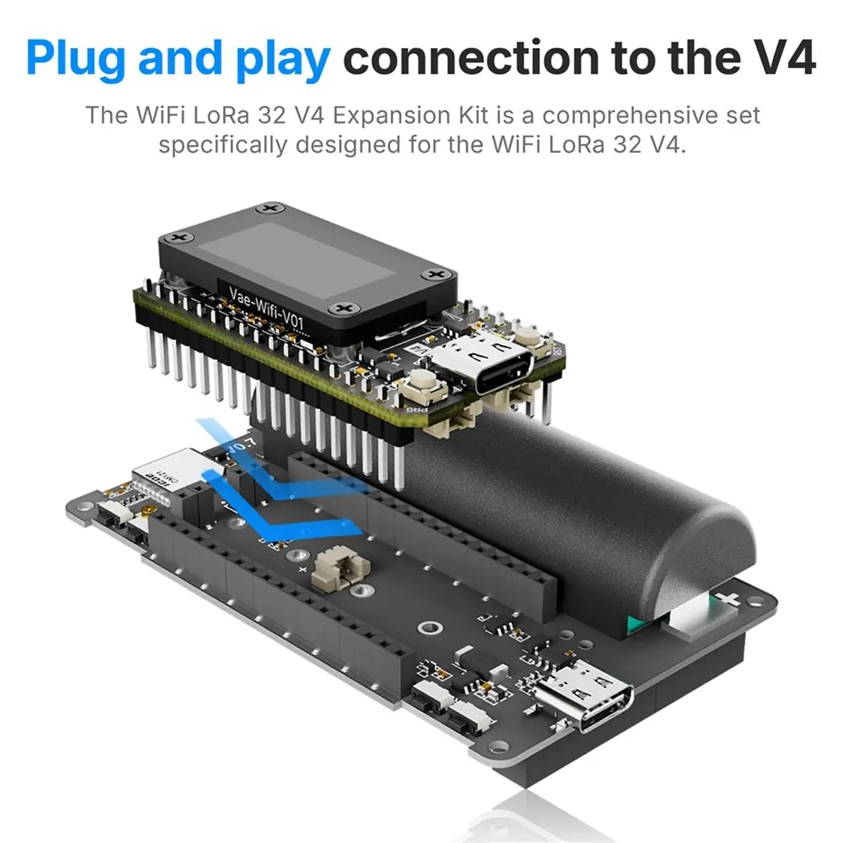 Комплект расширения A003 WiFi LoRa 32 V4, отладочная плата WiFi LoRa 32 V4 SX1262 BLE с сенсорным экраном для Meshtastic (без батареи) (art.: 3920dbaa531a6) - 3920dbaa531a6
