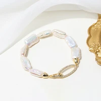zhen d jewelry natural wonderful baroque pearls bracelet rectangle beads treasure gentle elegant birthday gift for woman girl