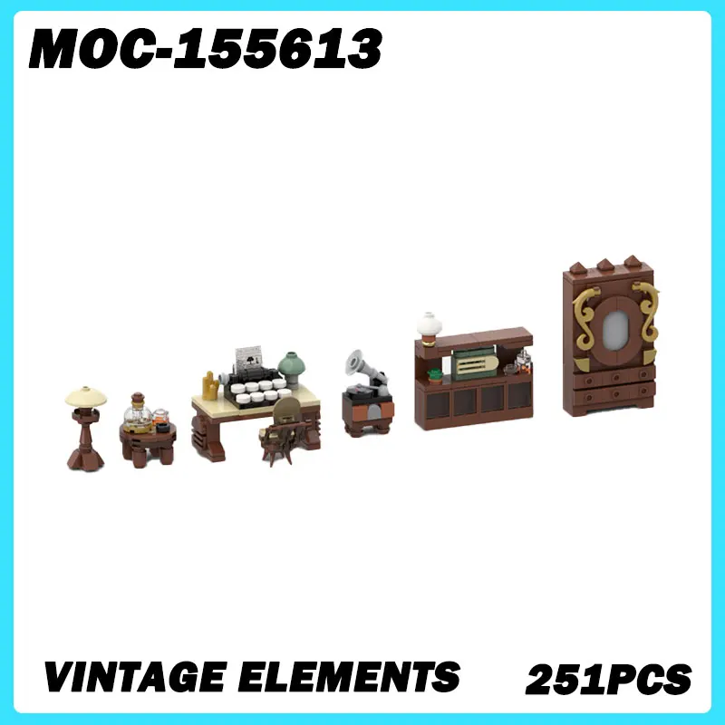 MOC- 155613 Микро Архитектура Модульные Винтажные Элементы Строительные Блоки DIY