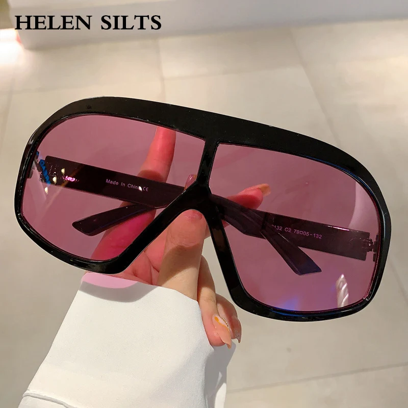 Фото Винтажные большие цельные круглые солнцезащитные очки для женщин и мужчин, брендовые дизайнерские модные красочные очки, солнцезащитные очки №1