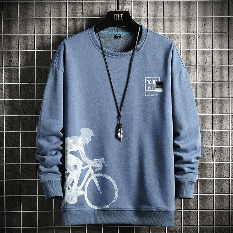 

Sweater Men's Fashion Brand Loose Printed Long SleeveTMen's T-shirt round Neck Autumn Clothes