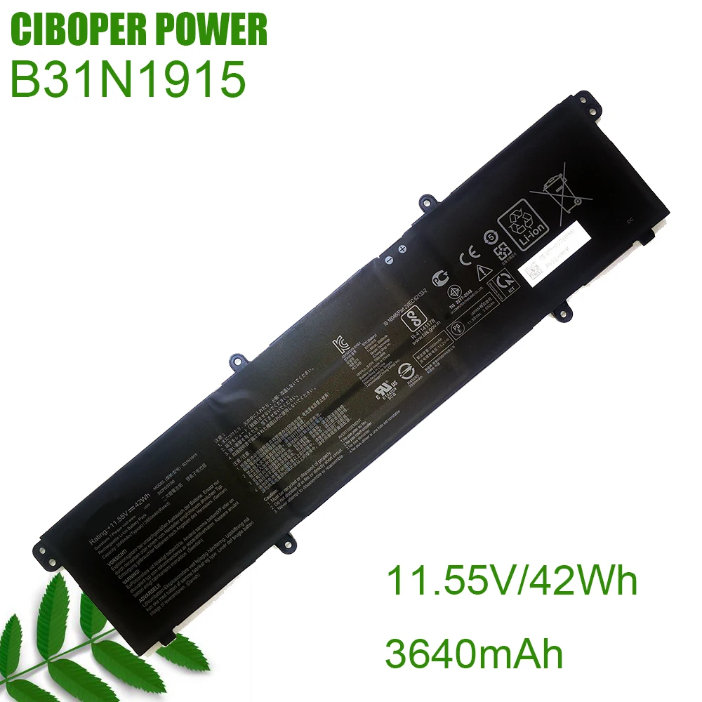 CP Original Laptop Battery B31N1915 11.55V/42WH/3640mAh For ExpertBook B1 PX455CEAE PX455CEPE PX555CDA , BR1100CKA BR1100FKA