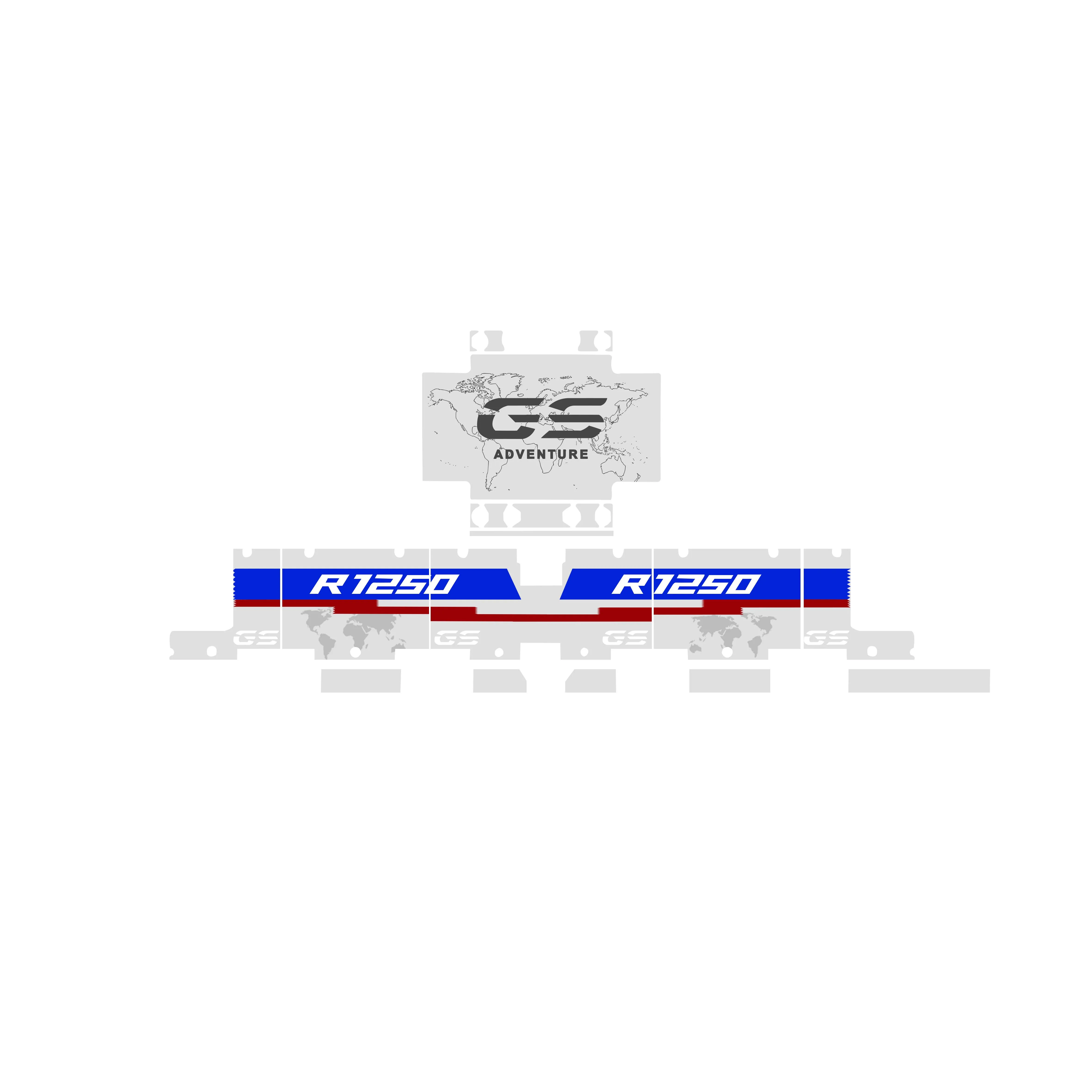 

Алюминиевая коробка для мотоцикла, наклейка на чехол, водонепроницаемая наклейка на коробку для кофров BMW 40 GS R1250GS R1200GS ADV, тройной черный 2023