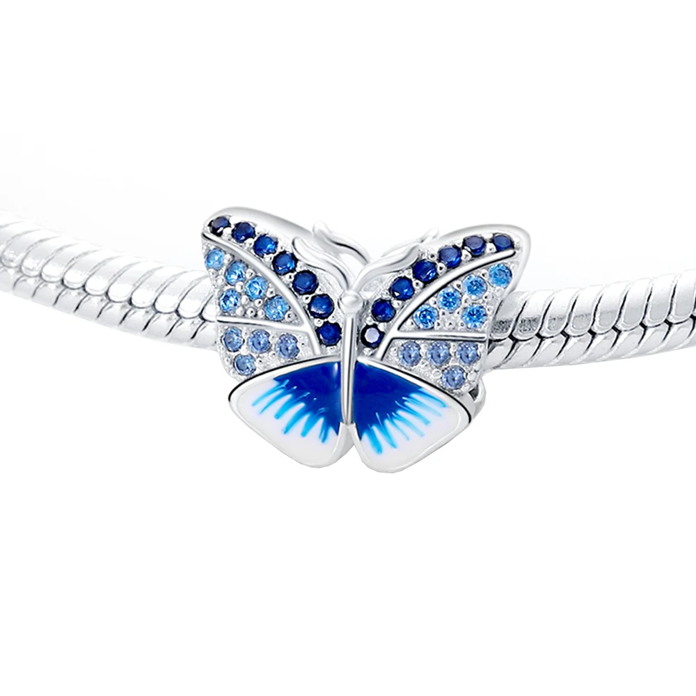 ChimNew-Pendentif papillon coloré en argent 925 pour femme, perles pour bricolage, bracelet de personnalité exécutive, cadeau de fête d'anniversaire