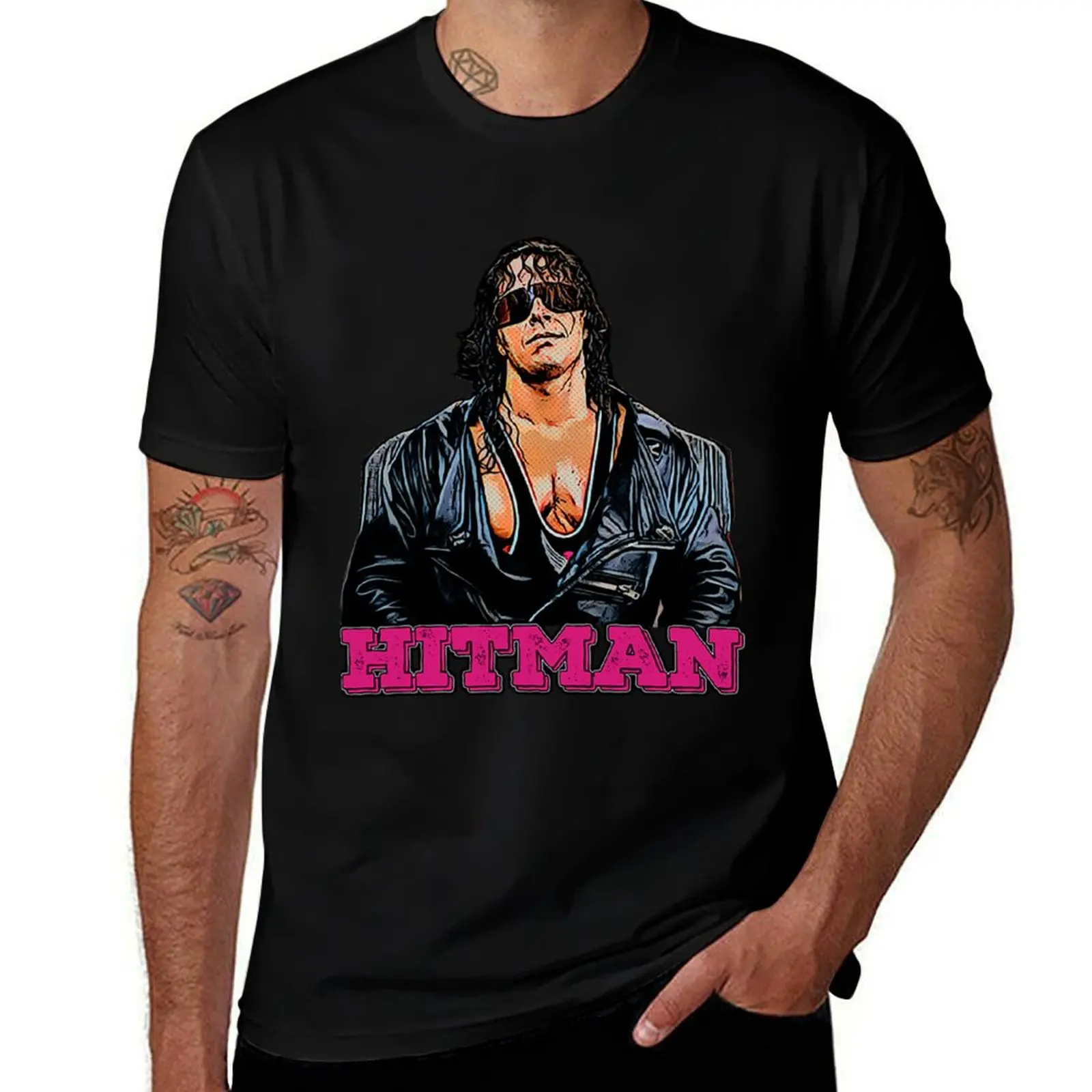 Фото Футболка Brett The Hitman Heart, повседневная футболка из мягкого хлопка с короткими рукавами №1
