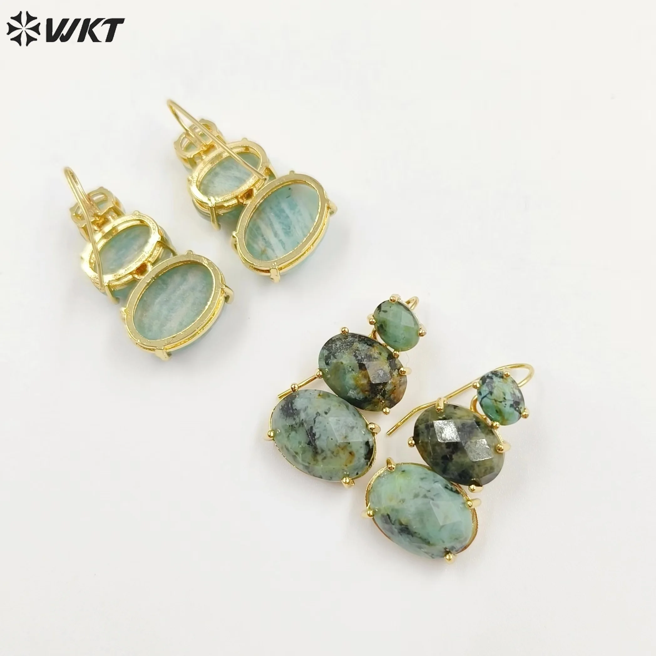 WT-E736 Великолепный новейший дизайн тройной зубец из драгоценного камня установка