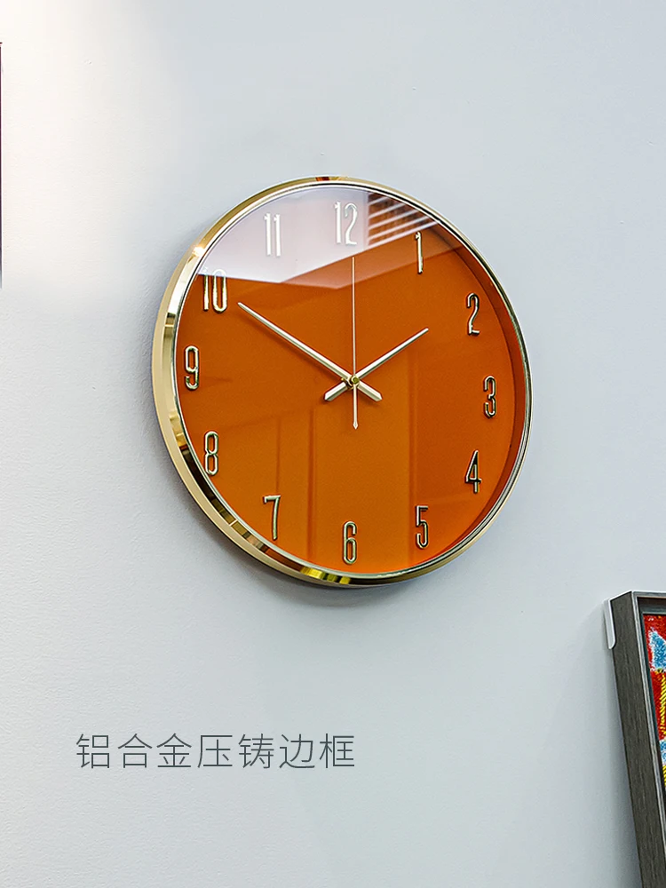 

High-End Modern Light Luxury Simple Clock Wall Clock Home Fashion Mute Nordic Living Room Hanging Wall Watch Quartz Clock