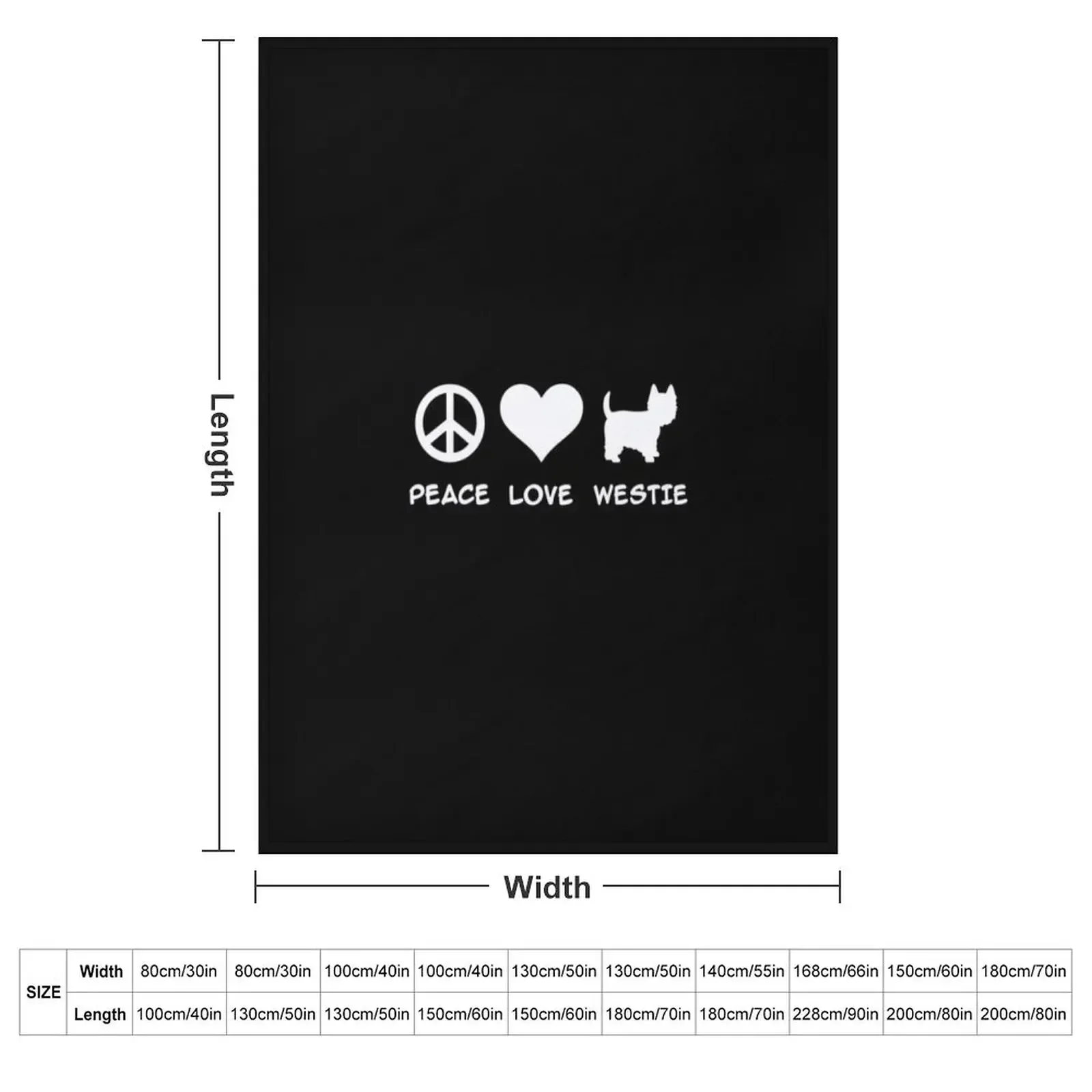 Одеяло Peace Love Westie для малышей декоративное одеяло забавный подарок теплые зимние