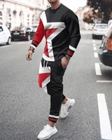 spring autumn mens set 2022 fashion printed sportswear new summer long sleeved t shirt 2 piece casual wear tracksuit outfit