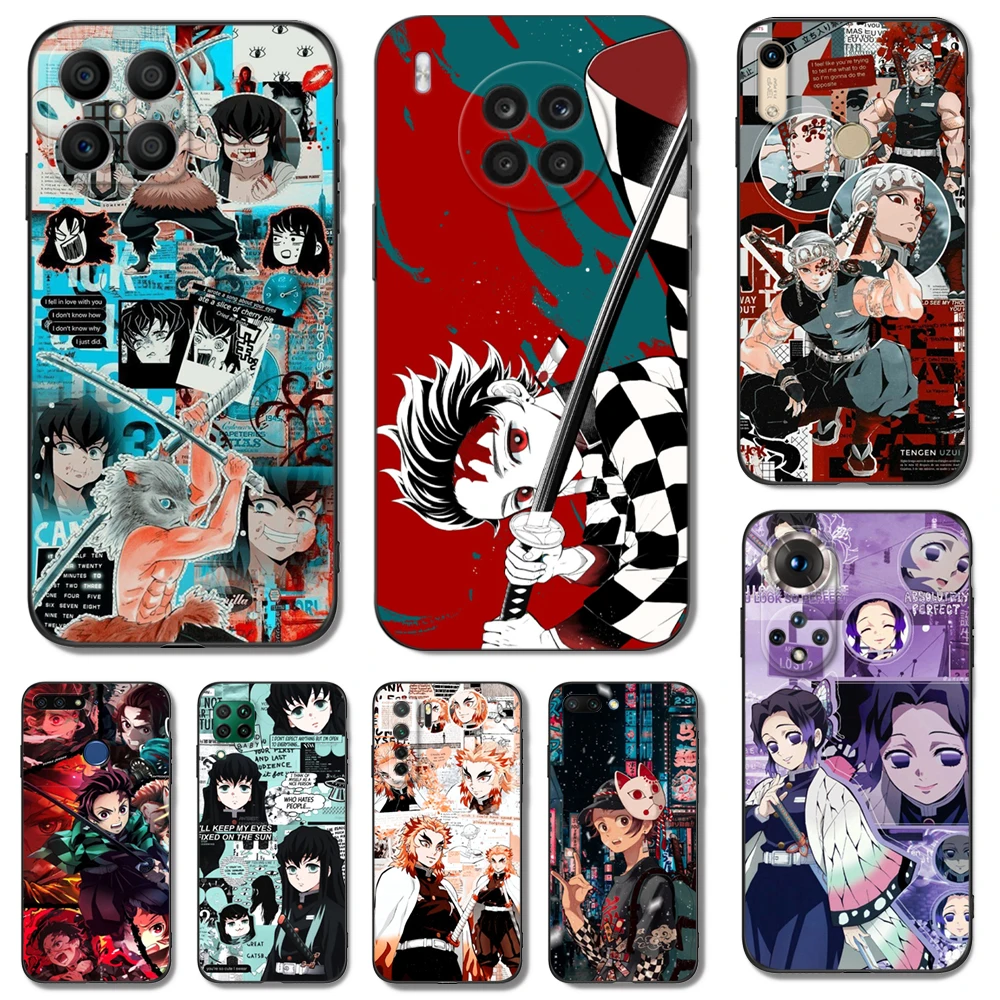 

Black tpu Case For Huawei Honor 20 Lite 10 10i 20S 30S 30 7A 5.45 7s 7C 5.7 Cover Anime Demon Slayer