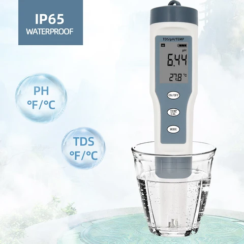 4 в 1 домашний PH TDS EC Тестер качества воды, PH-метр, цифровой анализатор для аквариума и гидропоники Hidroponia, монитор