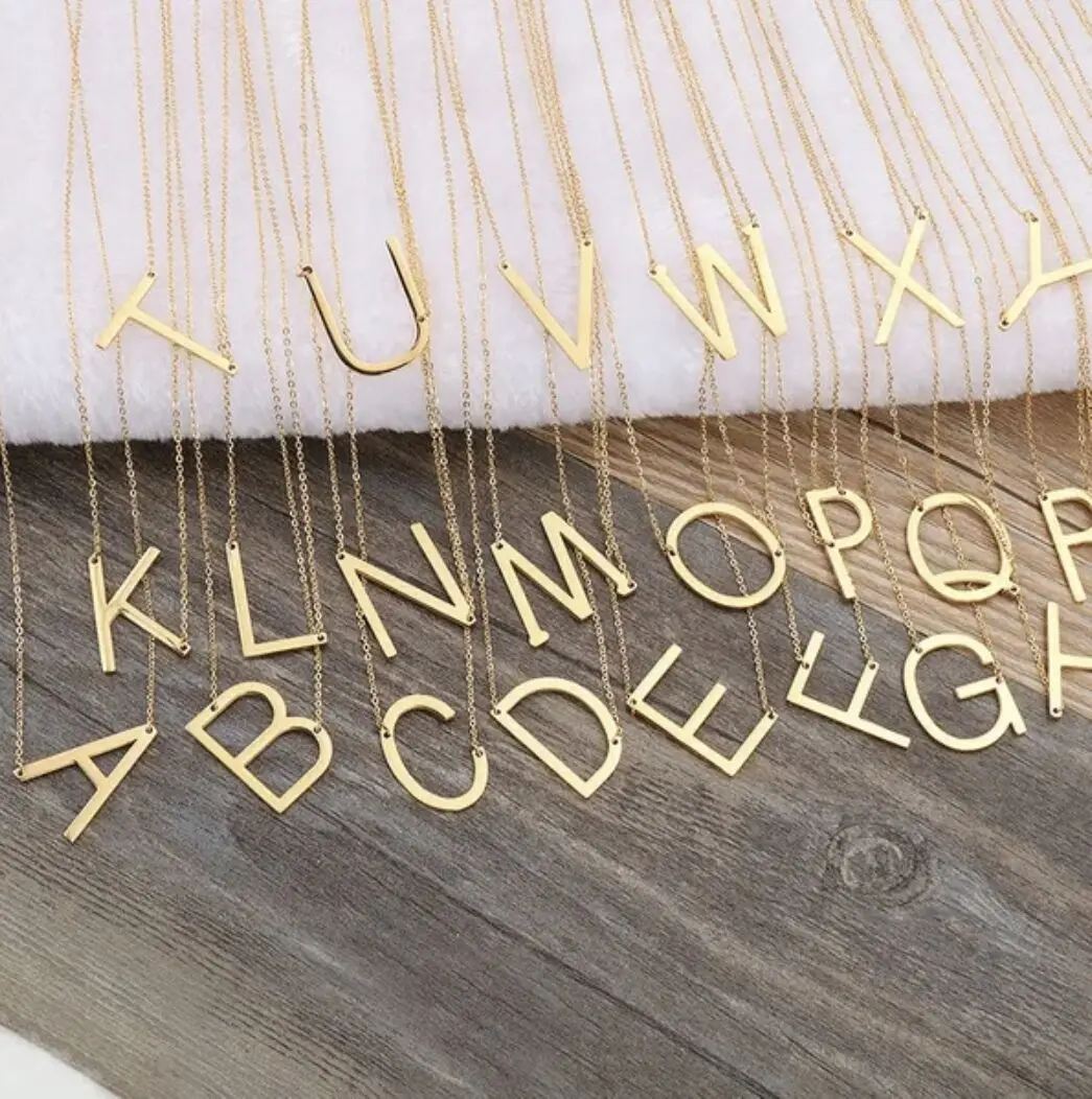 

26 Initial Necklaes Women Men's Necklaces A-Z Letter Pendants Necklaces Couple Jewelry Gifts Holiday Gifts