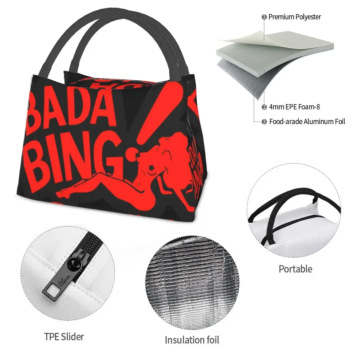 Bada Bing-мешок для изоляции контейнера охлаждения термической еды офиса пиновый