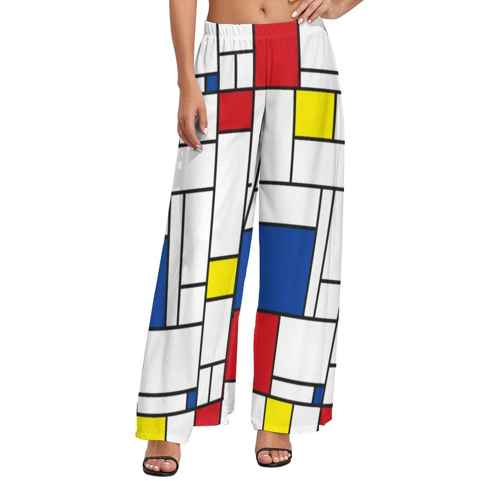 

Colorful Geometric Print Pants Modern Art Street Wear Straight Wide Leg Pants High Waist Kawaii Trousers Big Size 5XL 6XL