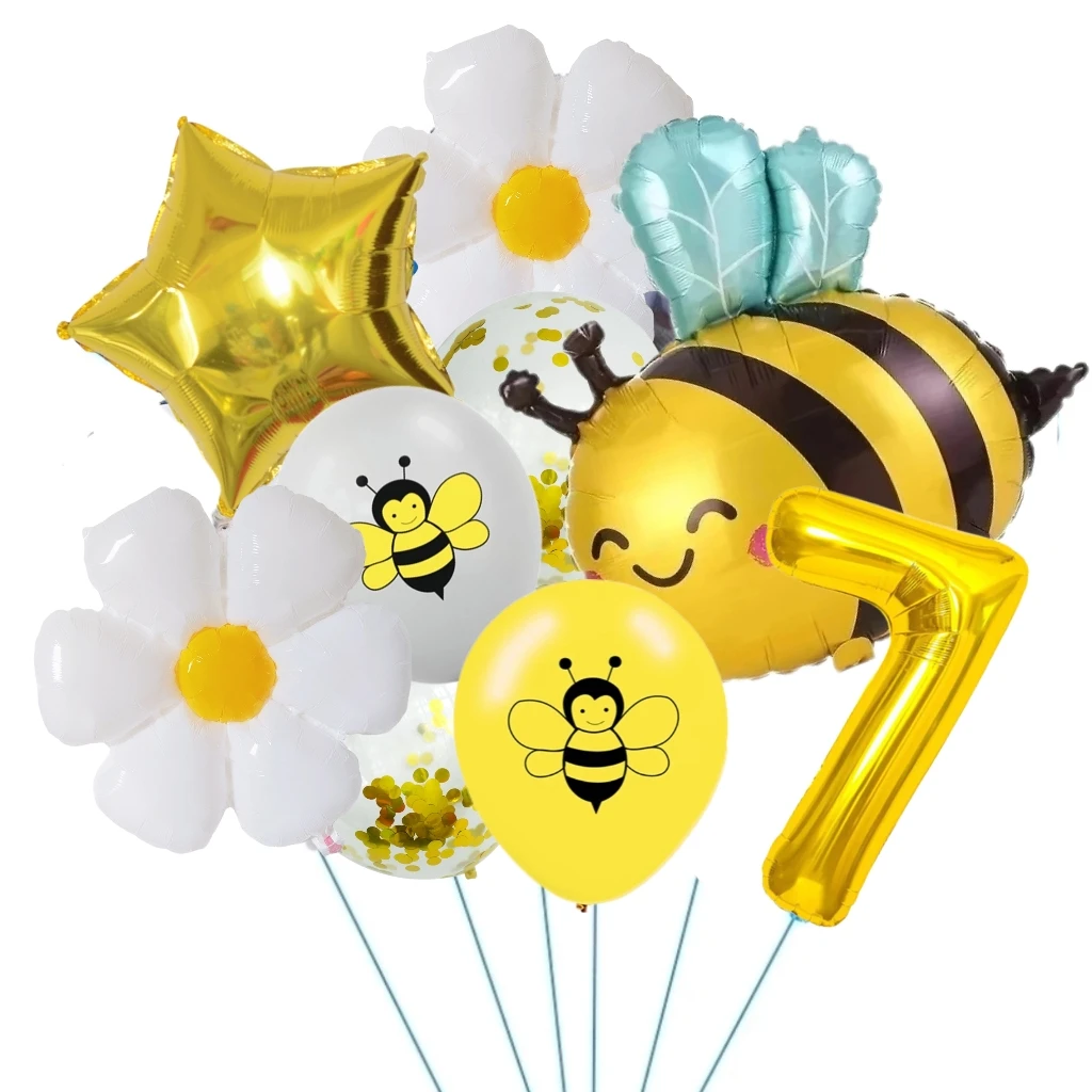 

1 комплект, тема пчелы, ромашки, 32 дюйма, 1-9, набор фольгированных воздушных шаров с номером, детский день рождения, юбилей, выпускной, день матери, вечерние украшения