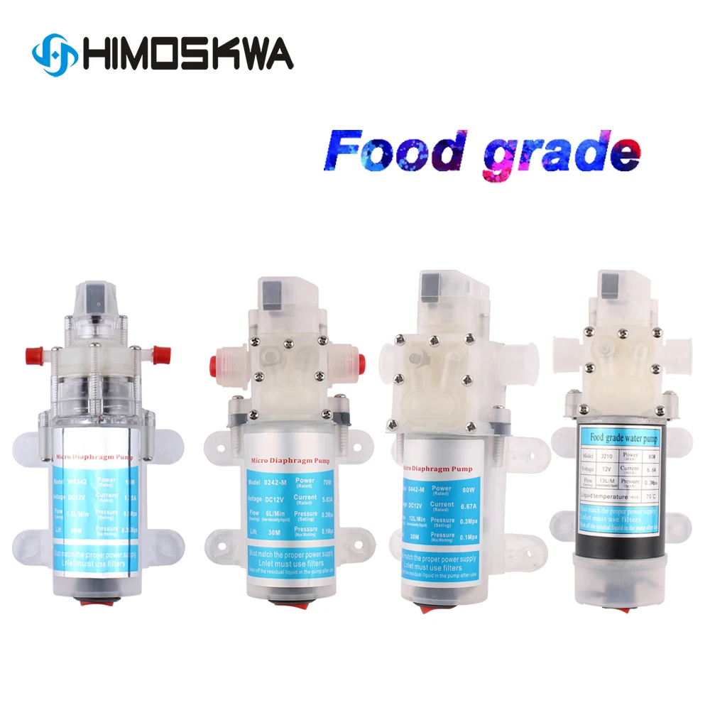 Пищевой водяной насос, электрический диафрагменный насос 12 В, самовсасывающий, постоянный ток, гигиенический и стабильный, 15 Вт 75 Вт 80 Вт