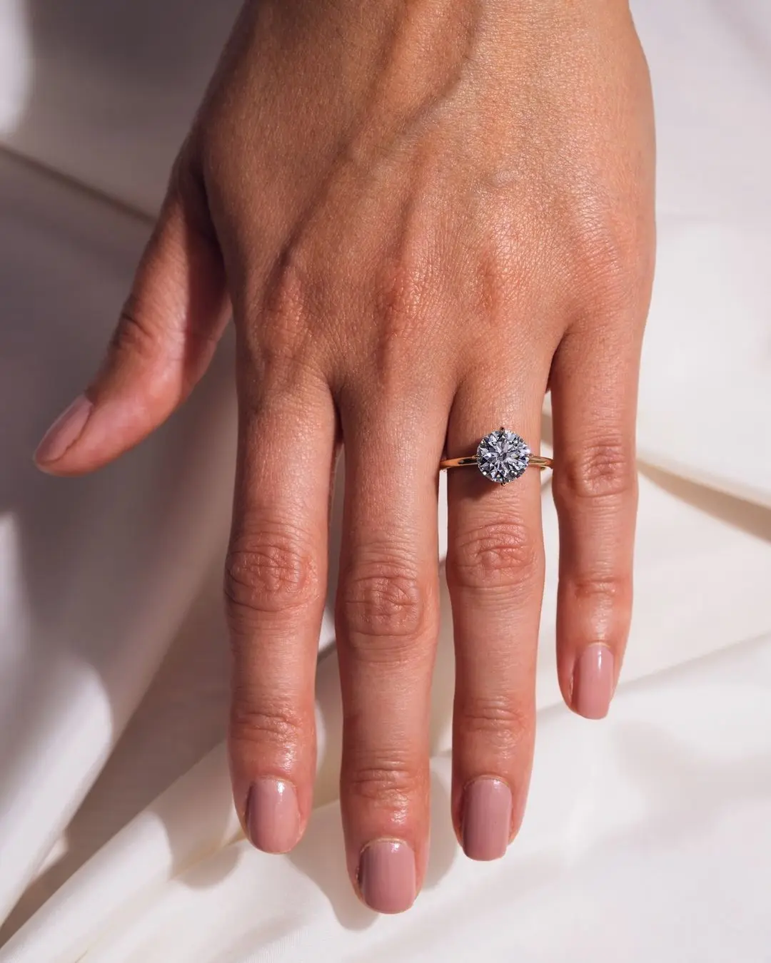 VOVGEMINI 3carat Round Moissanite Wedding Ring 14k Real Gold Au 750 Jewelry For Woman Luxury Romantic Engagement Gift Proposal