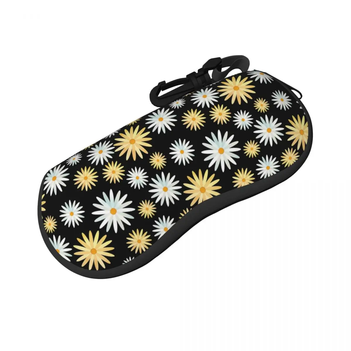 

April Daisy Print Glasses Case Cover Watercolor Floral Zipper Sunglasses Pouch Vintage Outdoor Glasses Box Women Eyewear Storage