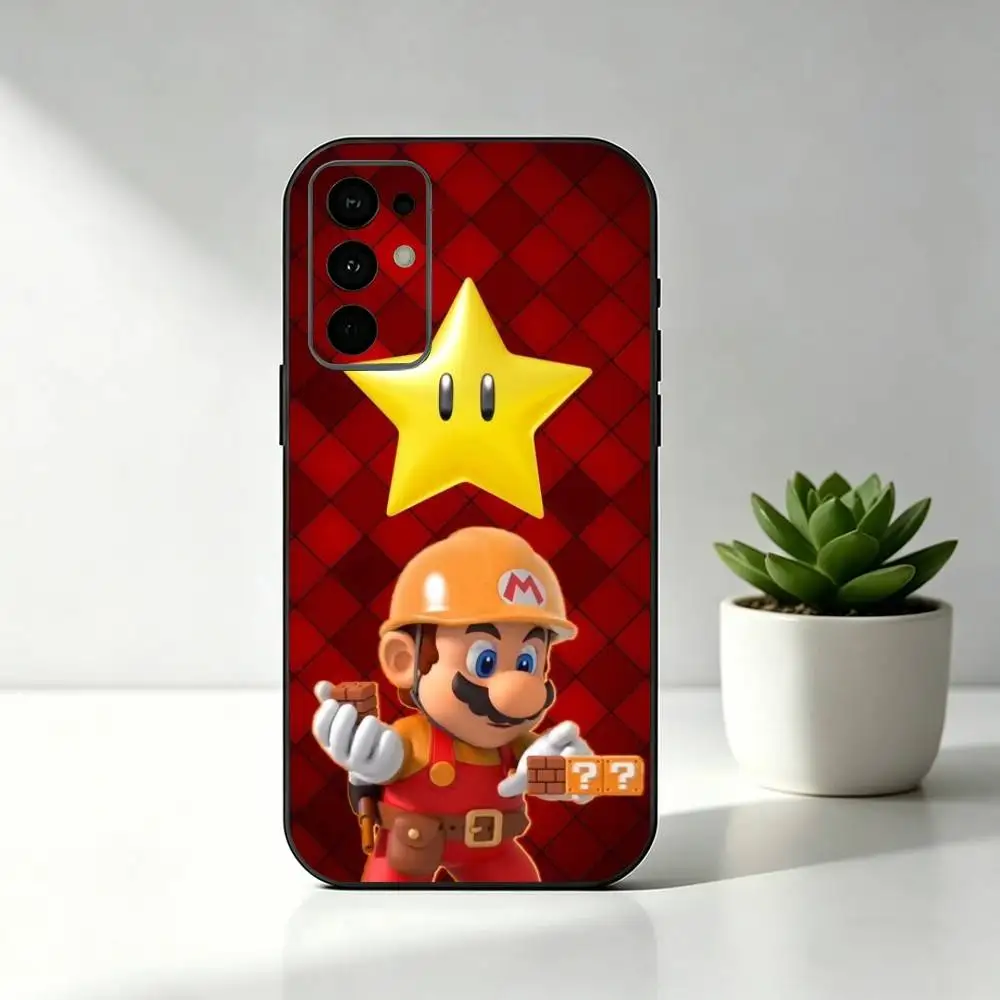 Фото Чехол для телефона Samsung S25, S24, S21, S22, S23, S30, Ultra, S20, Plus, FE с дизайном Super Mario, мягкий силиконовый, черный №4