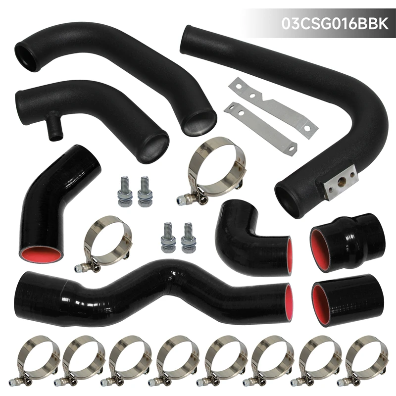 

Intercooler Piping Fit For 02-06 Audi A4 1.8T Turbo B6 Quattro Bolt On Front Mount Black