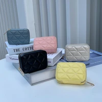royal bagger cosmetic bags cases for women genuine cow leather ladies elegant lipstick case purse quilted pattern with mirror