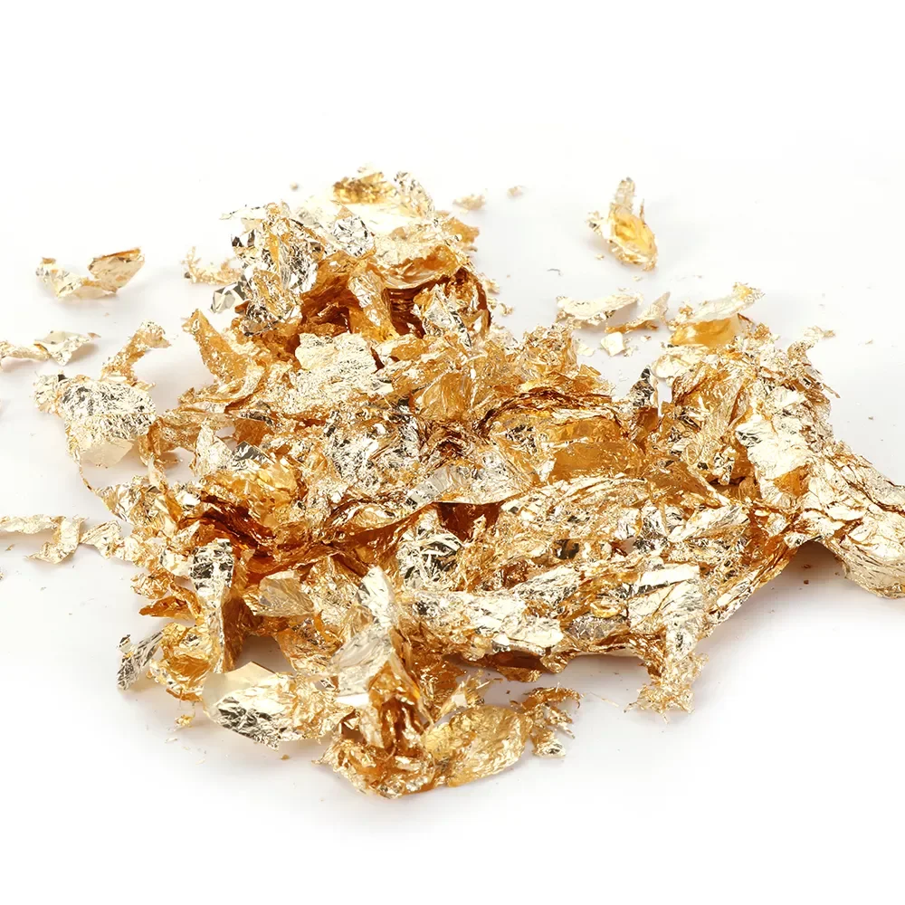 

1PCS Food Grade Genuine Gold Leaf Schabin Flakes 2g 24K Gold Decorative Dishes Chef Art Cake Decorating Tools Kitchen Supplies