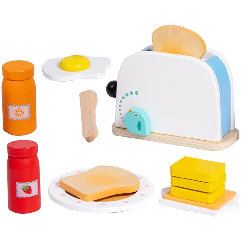 

Toaster Toy Kids Bread Machine Toys Birthday Gift Kitchen Wooden Playing House Parent-child Utensils