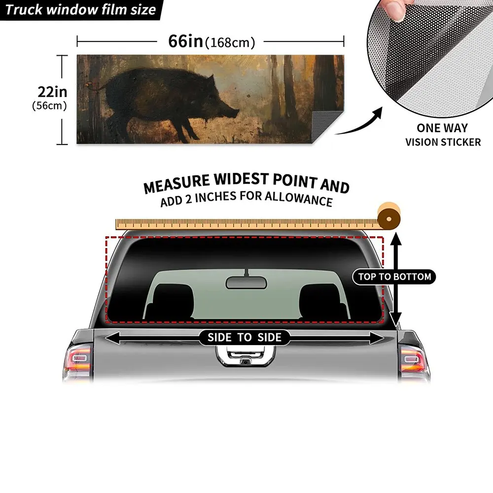 Примитительный лес дикий кабан наклейка на заднее лобовое стекло автомобиля