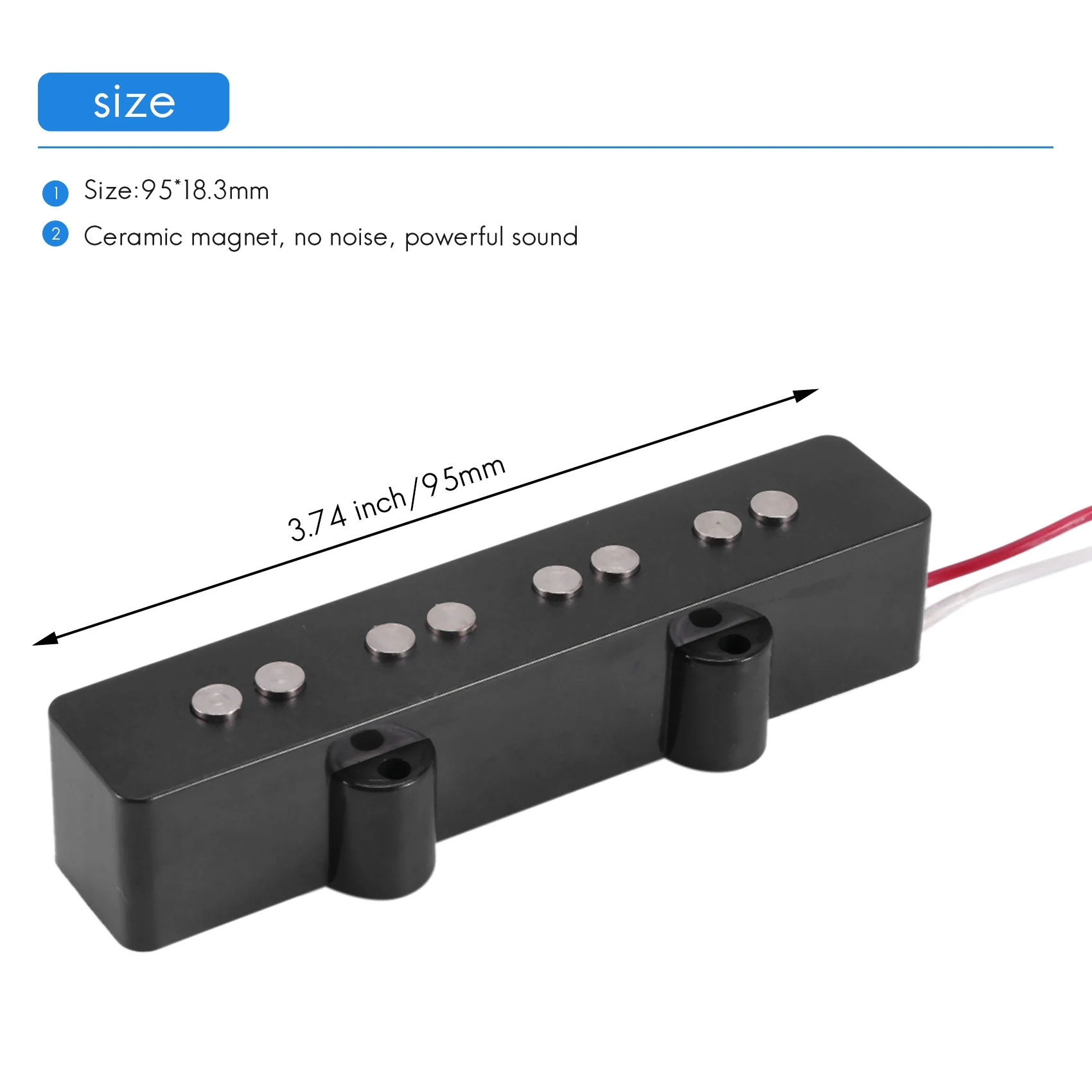 Бесшумный мостовой звукосниматель Pro Electric Bass открытого типа для 4-струнного стиля