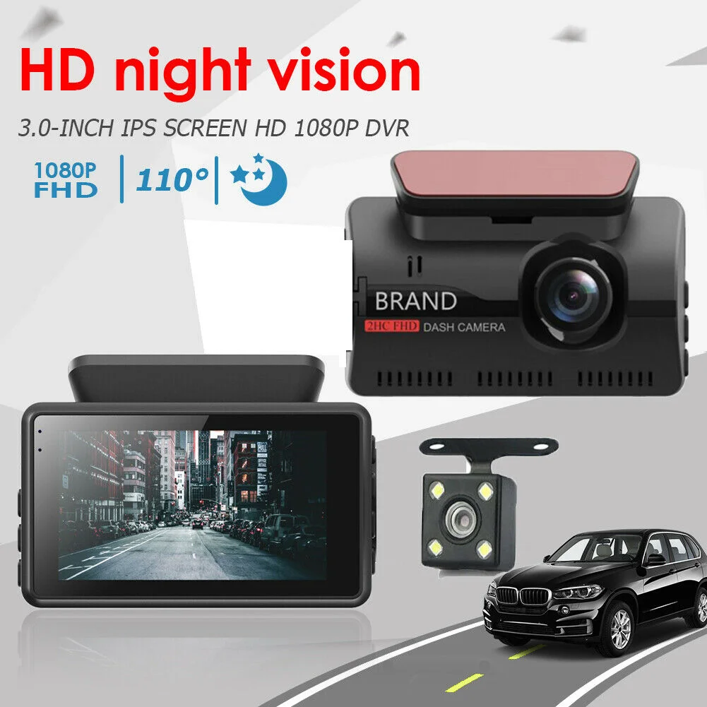 Автомобильный видеорегистратор с двумя объективами и G-сенсором (передняя