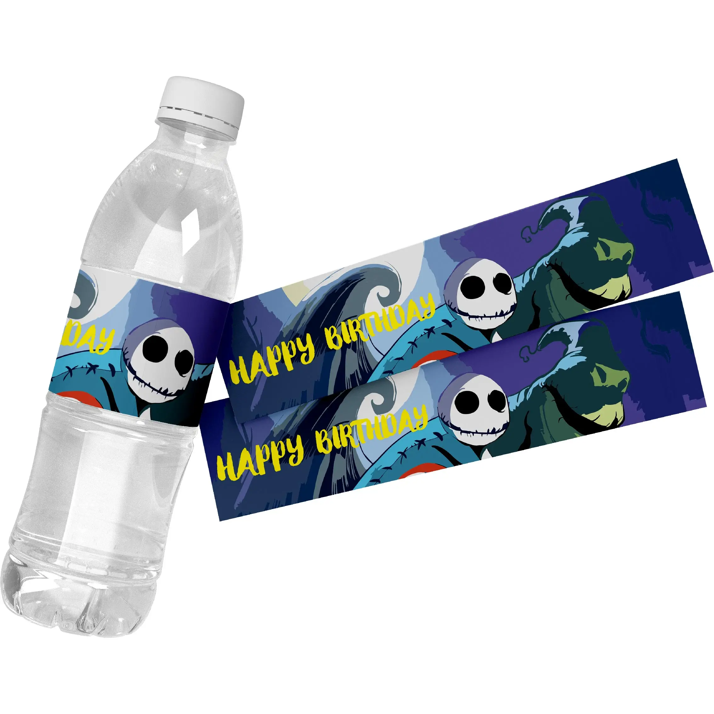 Наклейки на бутылки с водой Кошмар перед Рождеством 6 шт.