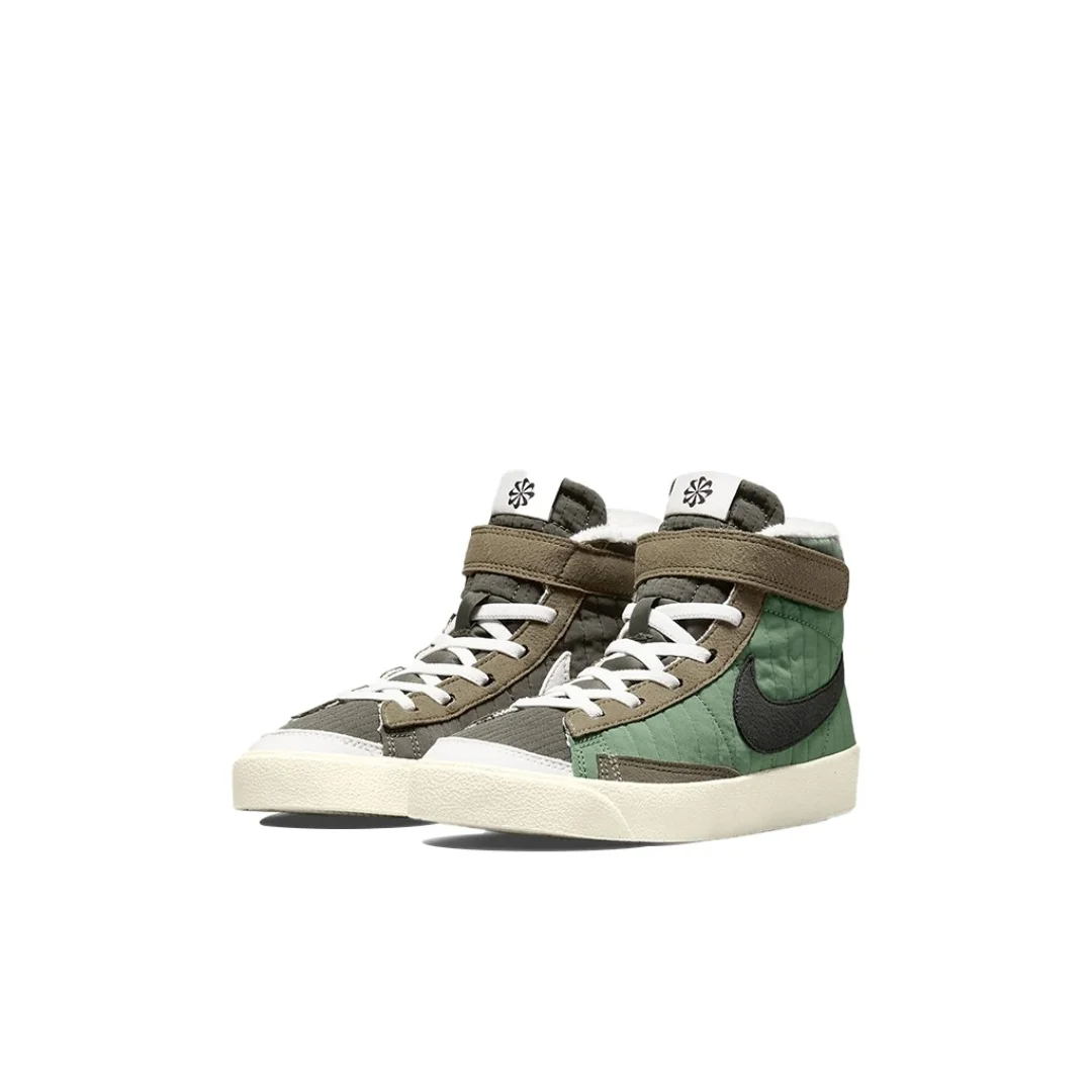 Детская обувь Nike Blazer 77 теплые кроссовки на липучке для мальчиков и девочек с