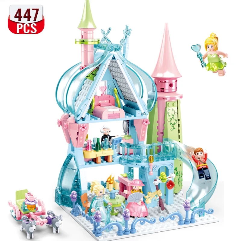 

Ideas Winter Snow Castle Building Blocks Fairy Tale Princess Dream Castle Bricks Assembly MOC Toys Gift For Children Girls