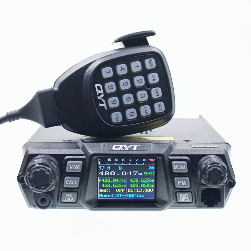 QYT KT-780 Plus Mobile Radio Single Band UHF 75W VHF 100W Quad Display Car Transceiver Station Amateur Radio Communication