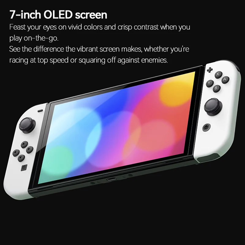 Nintendo Switch OLED Белый набор Синий и красный 7-дюймовый OLED-экран 64 ГБ встроенной памяти