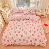 cute bear bedding set for kids girl 100 cotton twin full queen size kawaii double fitted bed sheet quilt duvet cover