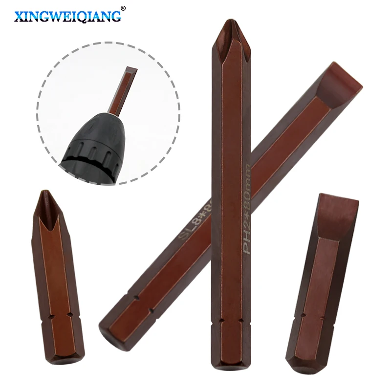 

1 шт. 40 мм 80 мм звездообразные сверла для электрической отвертки мощный магнитный шестигранный хвостовик головка в партии S2 сверла высокой твердости для