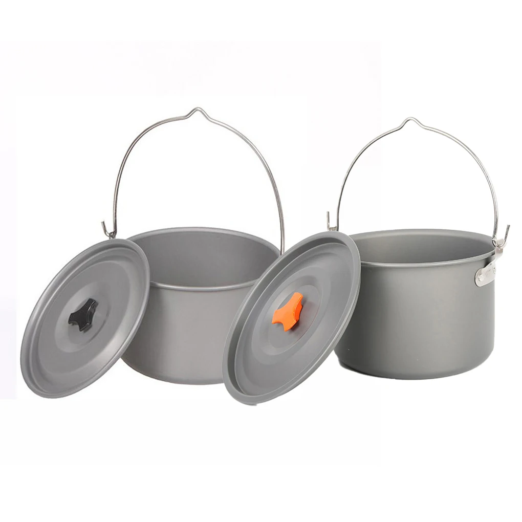 

Подвесной чайник для кемпинга, уличный нержавеющий чайник для пикника, удобный регулируемый чайник, кухонная утварь, посуда, антипригарная ...