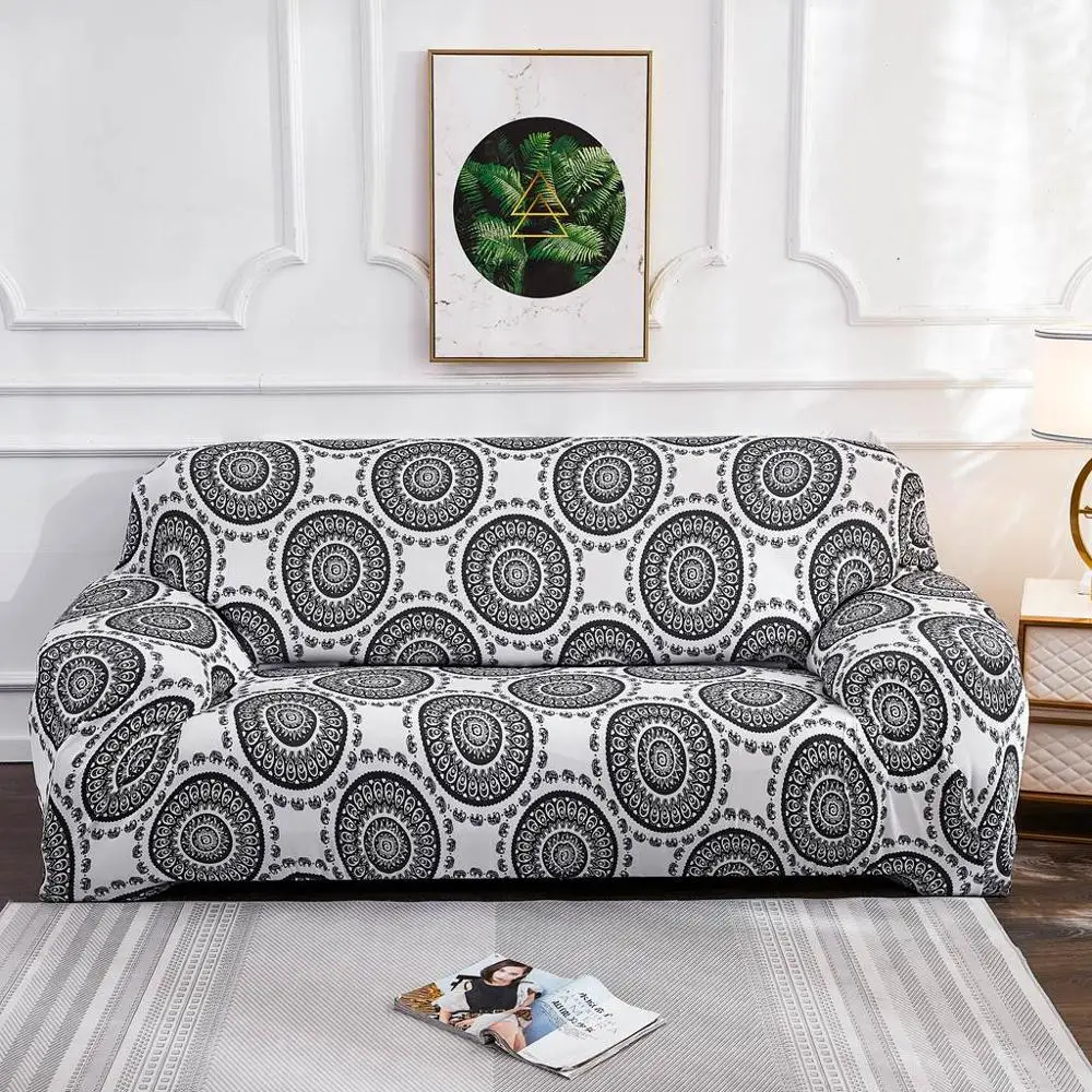 Цветной чехол для дивана с геометрическим рисунком эластичный защиты от грязи