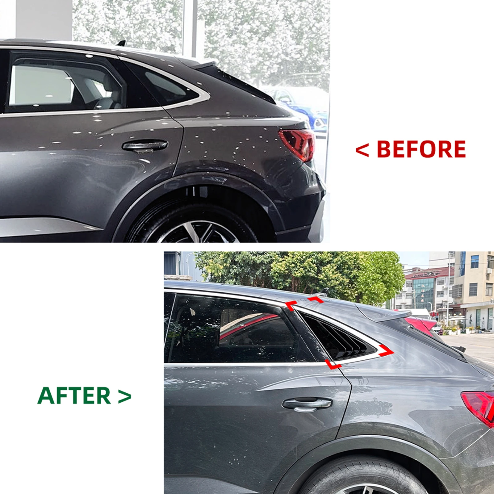 Фото Накладка на боковую шторку заднего стекла для Audi Q3 F3 Sline 2019-2024 №5