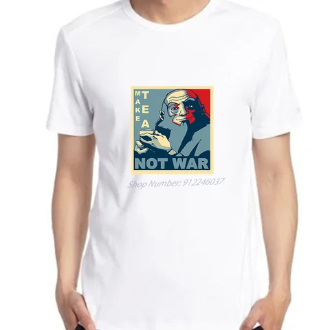 Модные футболки с графическим рисунком Iroh Make Tea Not War, летние футболки большого размера с коротким рукавом, уличные футболки, топы, Мужская футболка с принтом