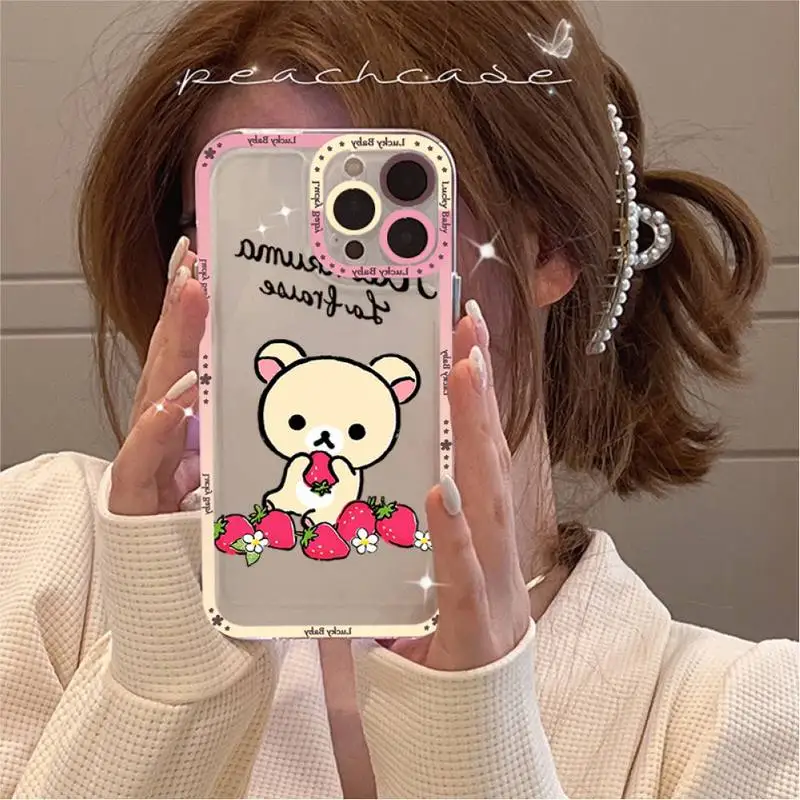 Милый мультяшный чехол Rilakkuma для телефона iPhone 11 12 13 Mini Pro Max 14 |