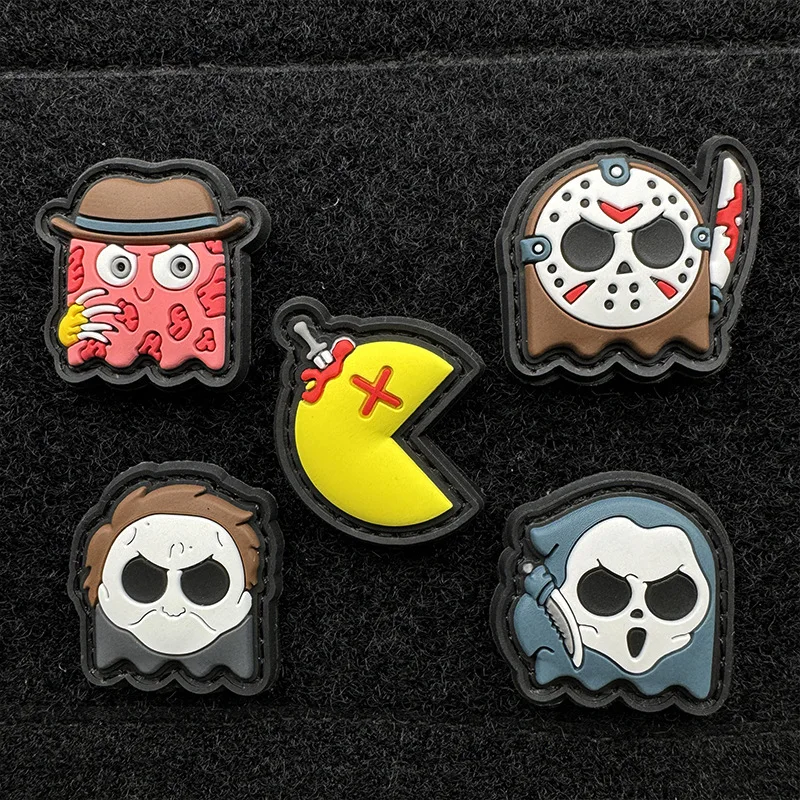 3D Мягкие нашивки из ПВХ серии Eat Bean мини-мультяшный скелет халат воин рюкзак