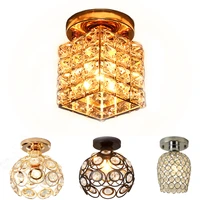 led ceiling lights crystal lampshade goldsilver plafonnier living room bedroom modern round square decorative ceiling lamp e27