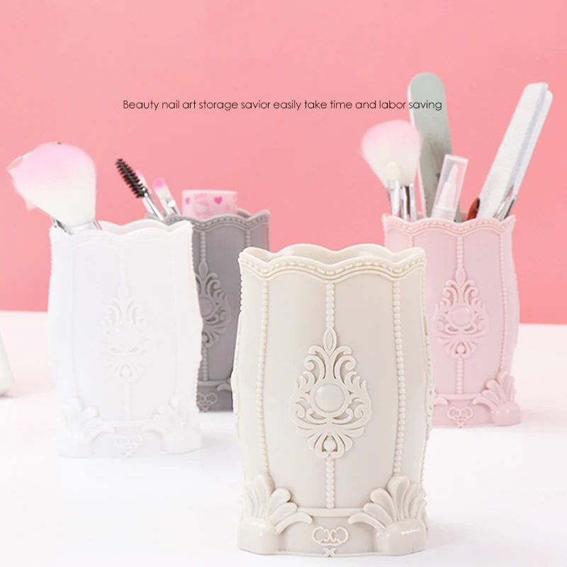 

Creative Pen Holder Brush Storage Container Desk Organizer Cosmetics Storage Box Nail Art Tool Storage Organization