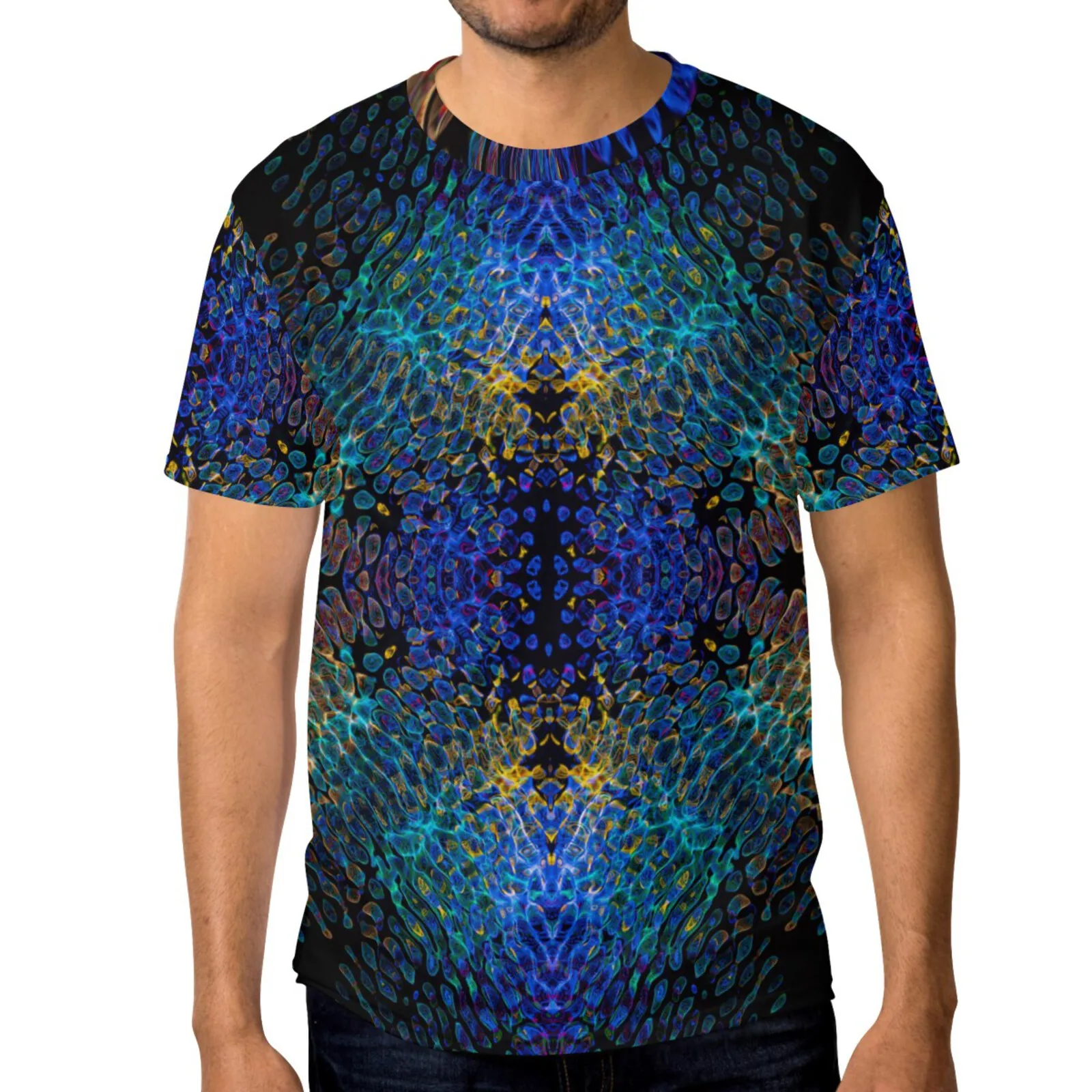 Футболка мужская с 3D принтом в горошек оригинальная тенниска из полиэстера