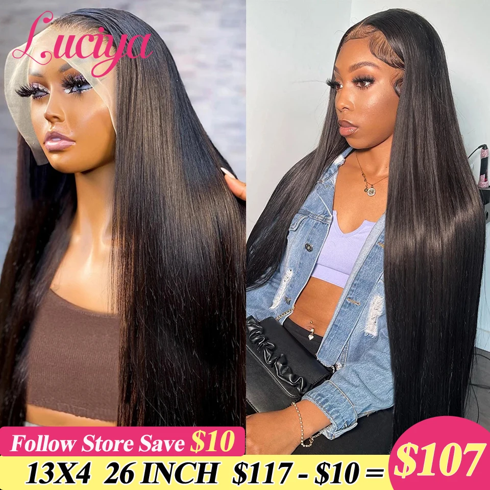 13x4/13x6 HD Transparent Lace Front Human Hair Wigs Pre Plucked Brazilian Straight 360 Lace Frontal Wig 4x4/5x5 Lace Closure Wig